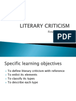Literary Criticism Types and Theories