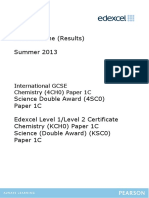 Mark Scheme (Results) Summer 2013: International GCSE Chemistry (4CH0) Paper 1C