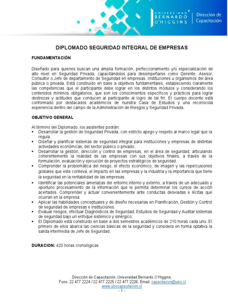 Diplomado en Seguridad Integral UBO | PDF | La seguridad informática ...