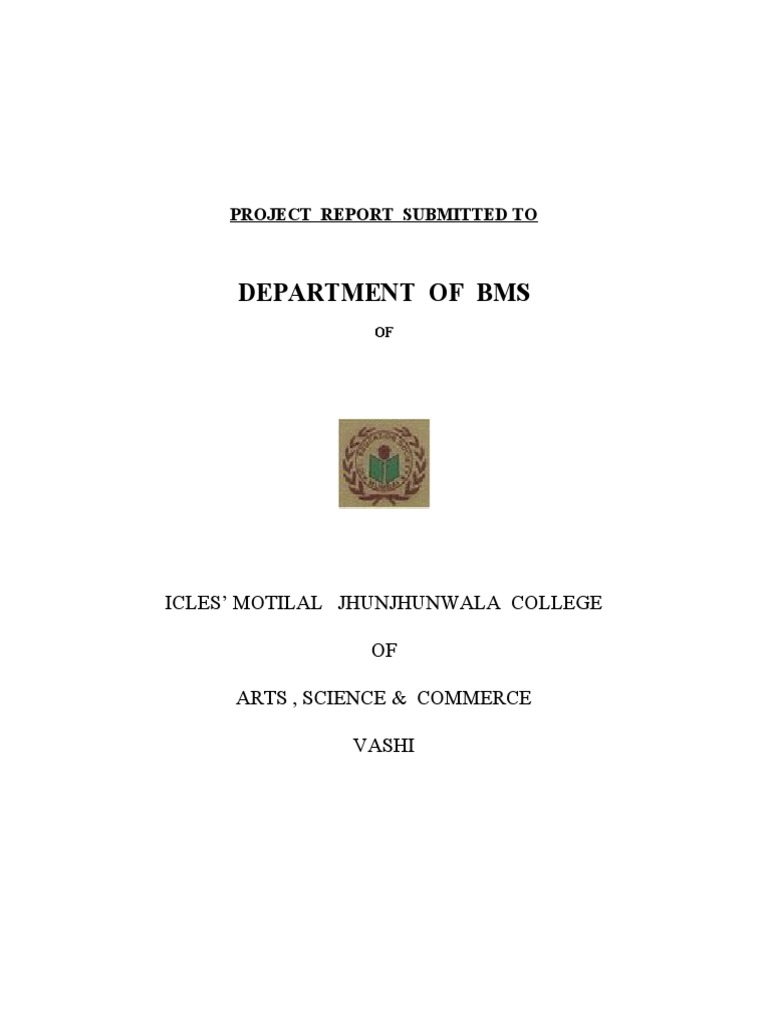Department of BMS: Project Report Submitted To | PDF