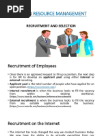 Human Resource Management: Recruitment and Selection