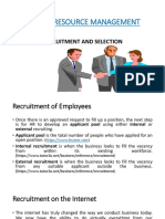 Human Resource Management: Recruitment and Selection