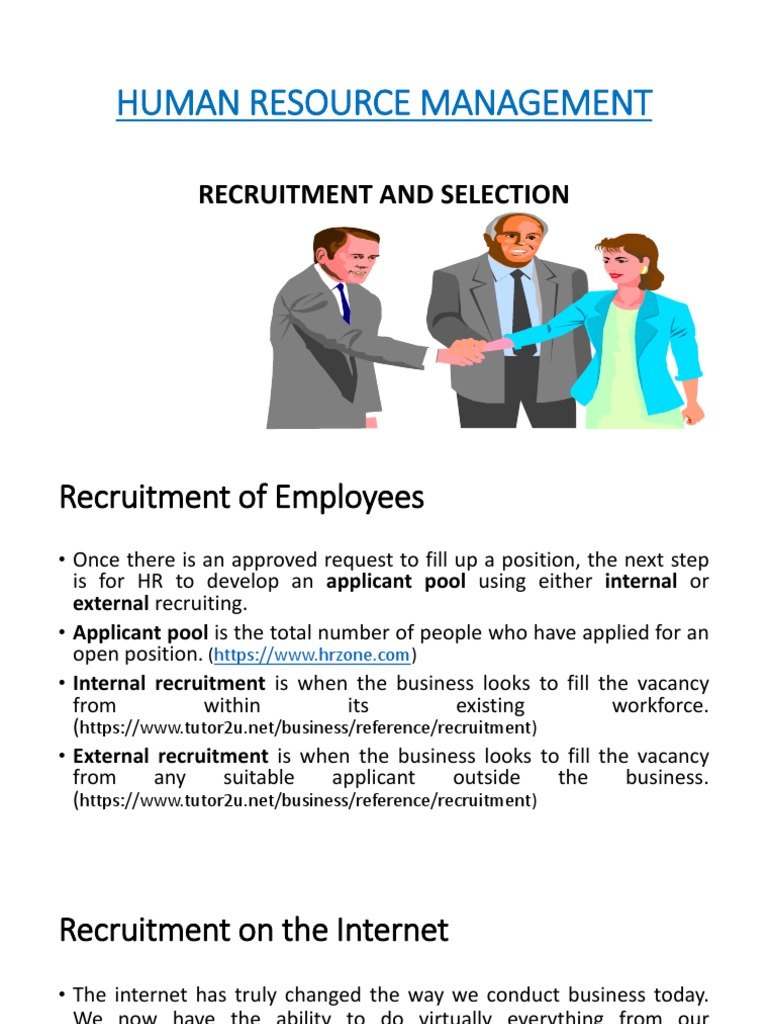 Human Resource Management: Recruitment and Selection | PDF 