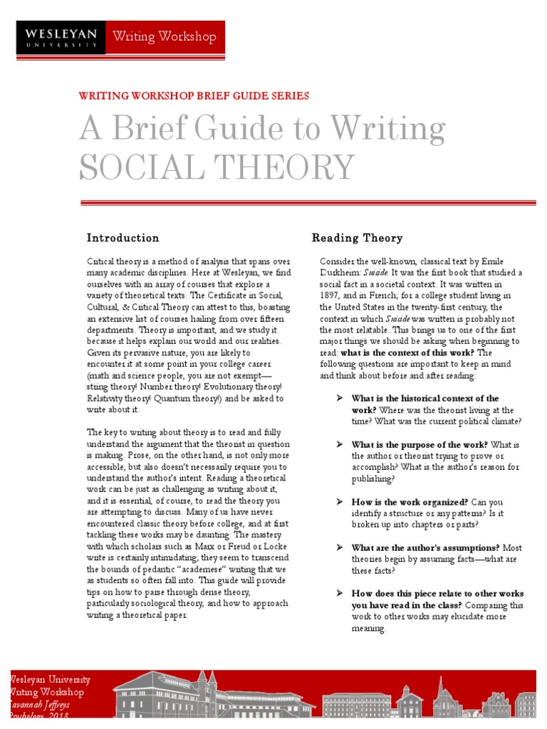 A Brief Guide To Writing Social Theory | PDF | Sociology | Argument