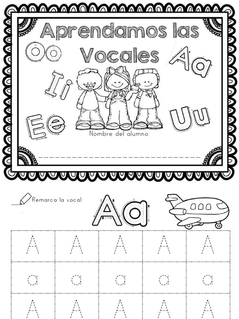 Actividades de Vocales para Preescolar | PDF | Escritura | Notación
