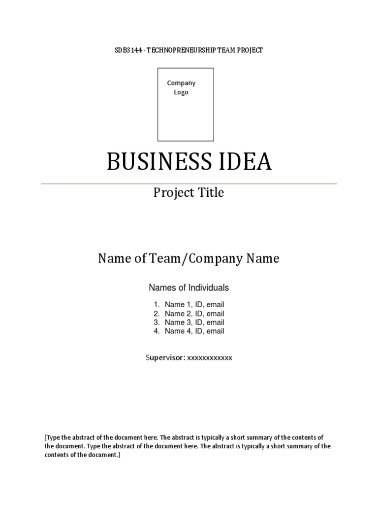 Image 3 for Business Idea Template For Proposal