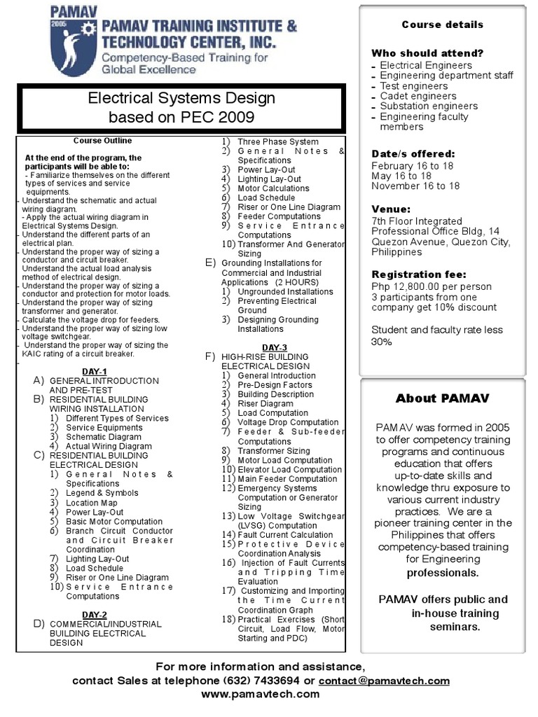Electrical Systems Design Based On Pec 2009 PDF | PDF | Electrical ...