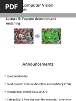 CS4670: Computer Vision: Lecture 5: Feature Detection and Matching