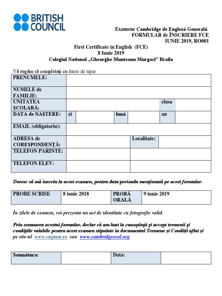 Formular Fce | PDF