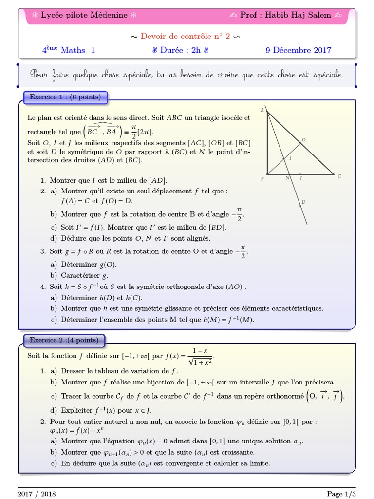 Devoir Maison 4ème Maths Avec Correction 2021 Devoir de Controle 2 4 Maths PDF | PDF | Fonction (Mathématiques) | Courbe