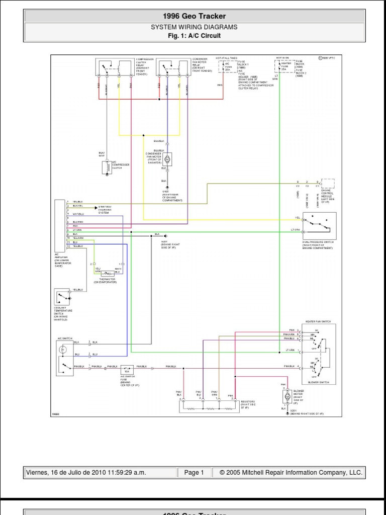 diagramas electricos de carros on Chevy Tracker Lsi 1996 Sistema Electrico 2 Puertas Land Vehicles Automotive