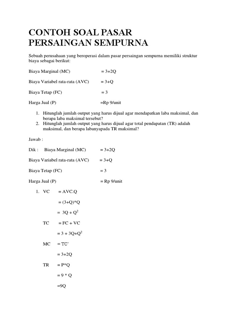 40++ Contoh soal profit maksimum ideas