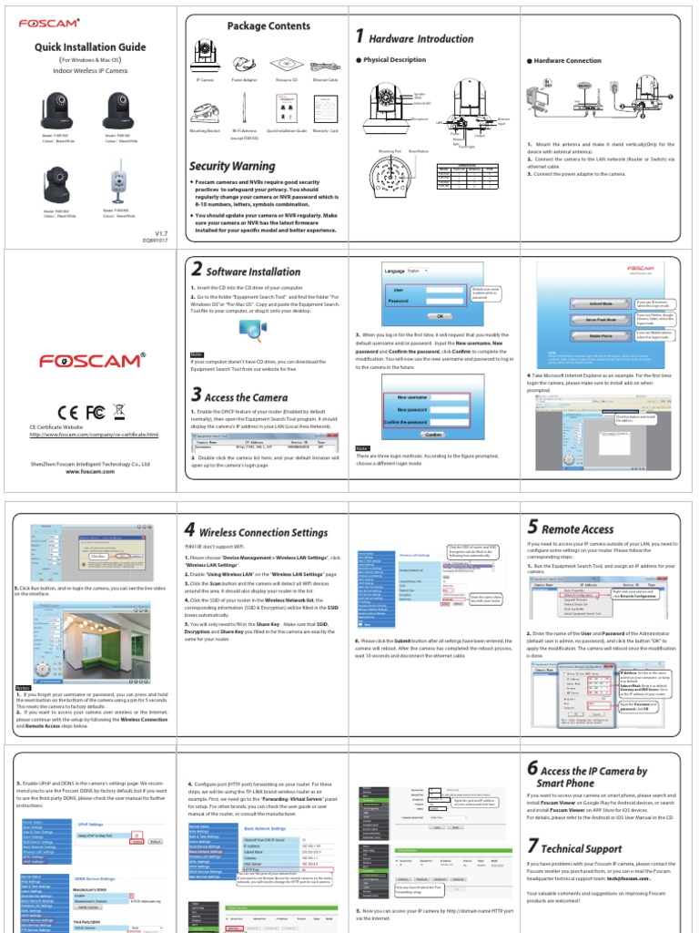 Foscam Installation Guide For FI8909W FI8910W FI8910E FI8918W PDF