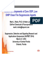 Recent Developments of Zero ODP, Low GWP Clean Fire Suppression Agents
