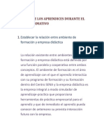 Los Roles de Los Aprendices Durante El Proceso Formativo