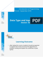 Introduction to Programming - Data Types, Input/Output and Type Casting