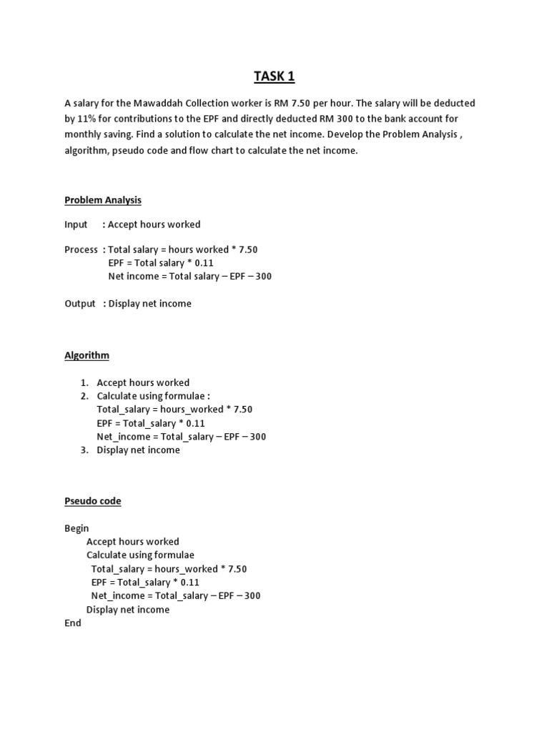 Task 1: Problem Analysis | PDF