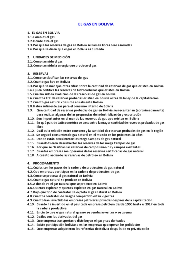 El Gas en Bolivia | PDF | Bolivia | Gas natural
