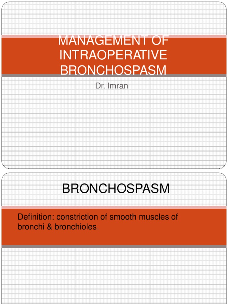 Intraoperative Bronchospasm Management | PDF | Anesthesia | Respiratory ...