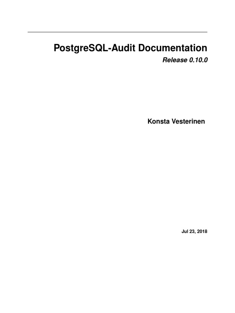 Postgresql Audit | PDF | Proxy Server | Table (Database)