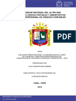 Universidad Nacional Del Altiplano: Facultad de Ciencias Contables Y Admnistrativas