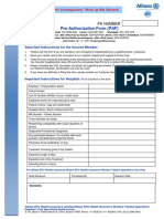 Pre-Authorization Form (PAF) : Pa Number