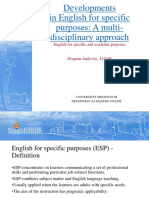 Developments in English For Specific Purposes