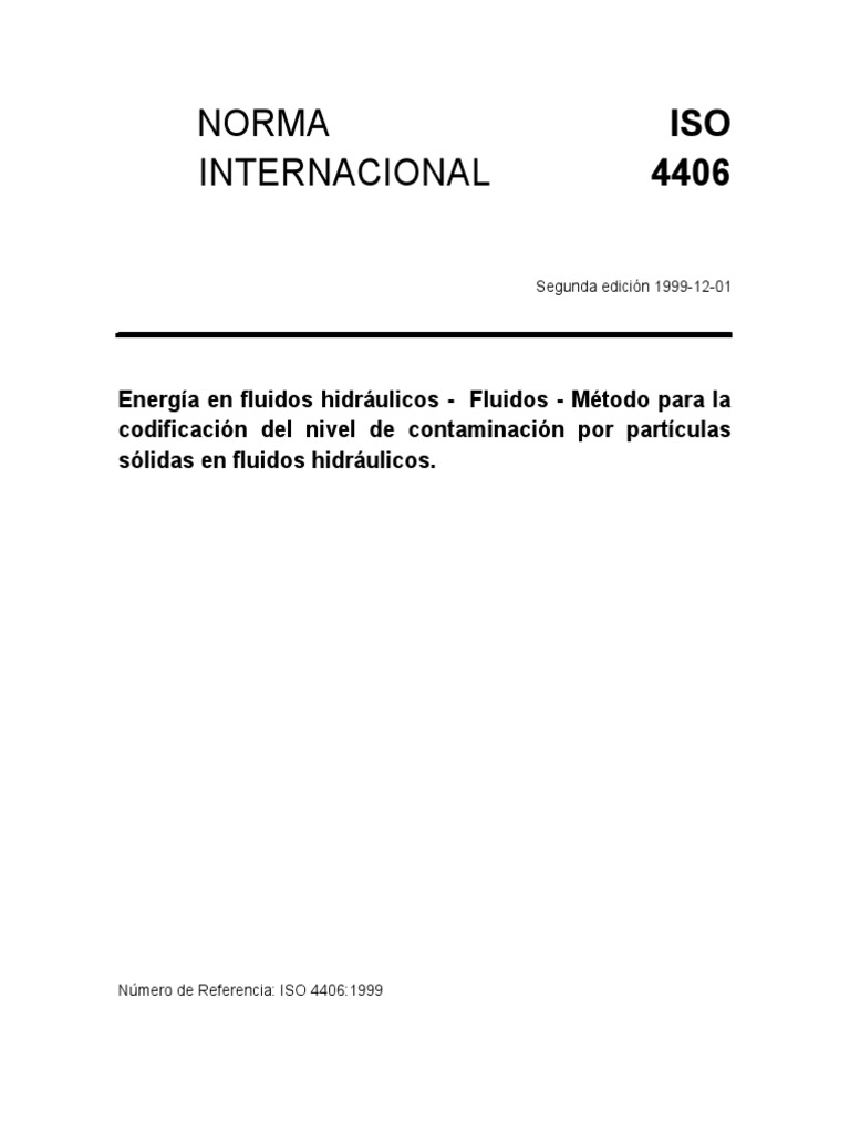 Iso 4406 | PDF | Organización internacional para la estandarización ...