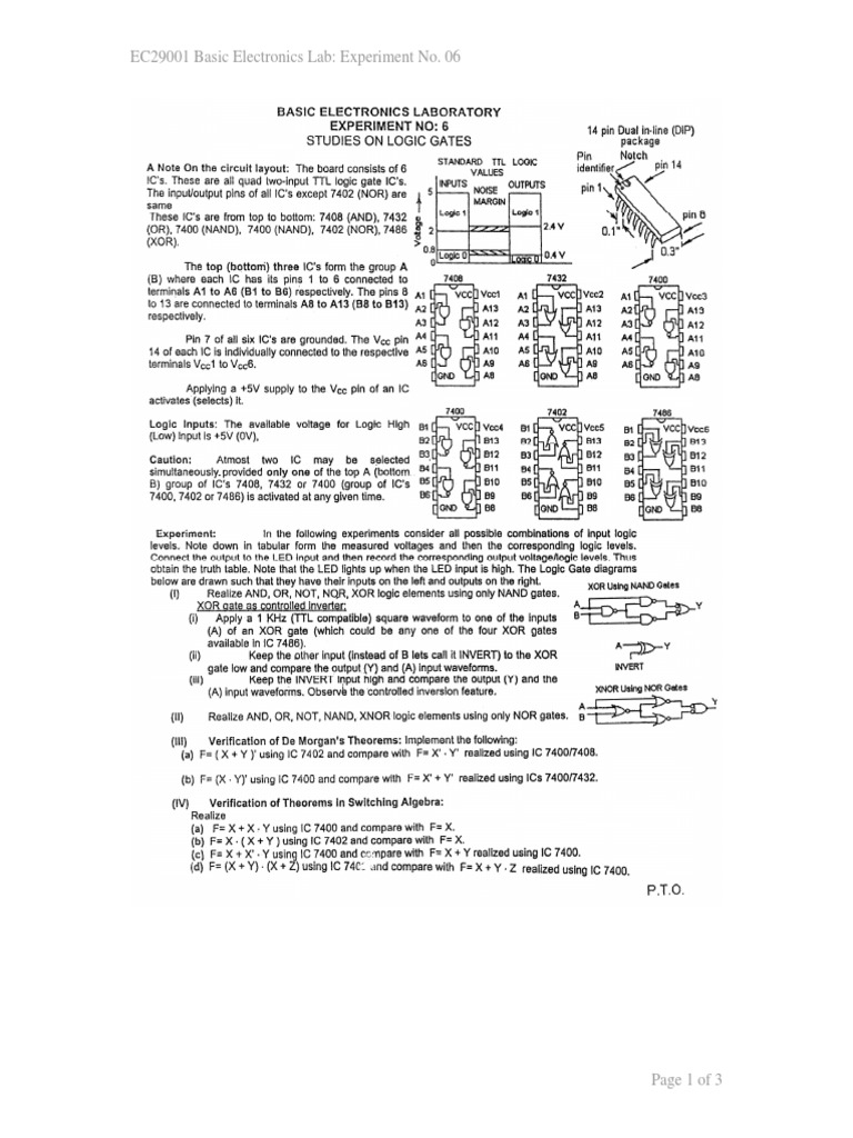 EC29001 Basic Electronics Lab: Experiment No. 06 | PDF