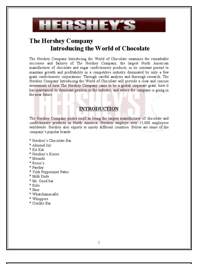 case study of The Hershey Company Revenue Chocolate