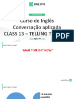 Curso de Inglês Conversação Aplicada Class 13 - Telling The Time