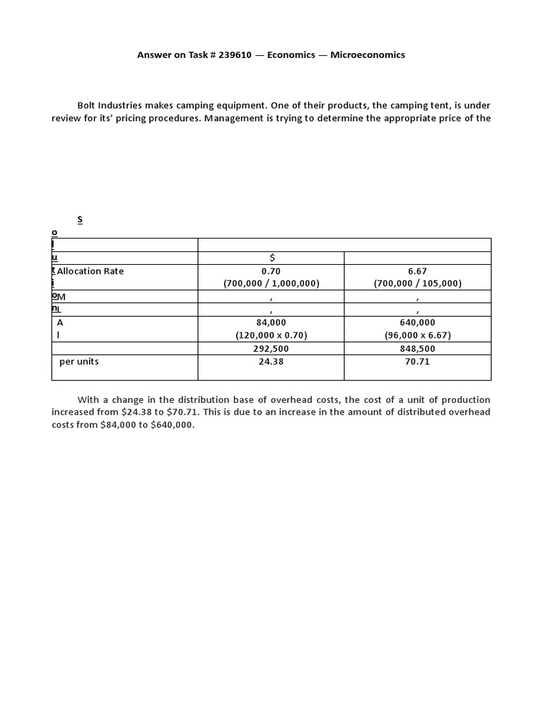 Microeconomics: Cost Allocation Analysis | PDF | Labour Economics ...