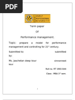 Term Paper of Performance Management. Topic