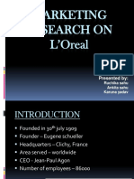 Marketing Research On L'Oreal: Presented by