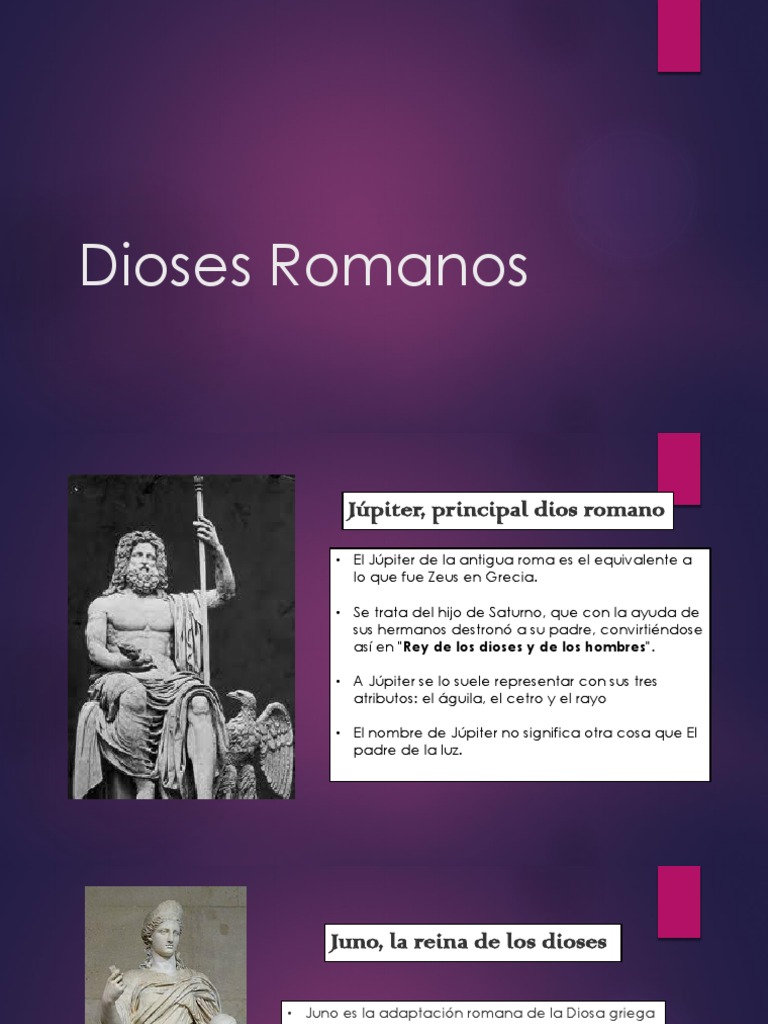 Dioses Romanos | PDF | Júpiter (mitología) | Doce olímpicos