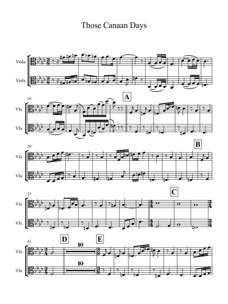 Those Canaan Days Full Score PDF