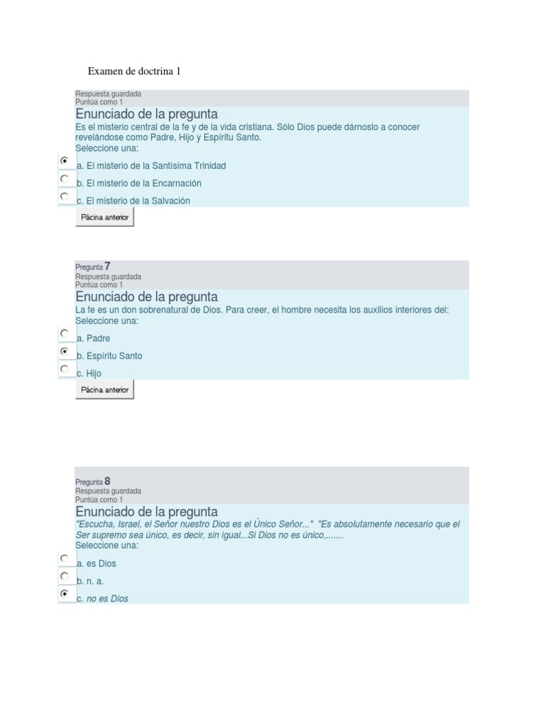 Preguntas de salvación en examen de doctrina | PDF