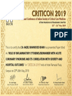 DR Aadil M Khan Paper Certificate