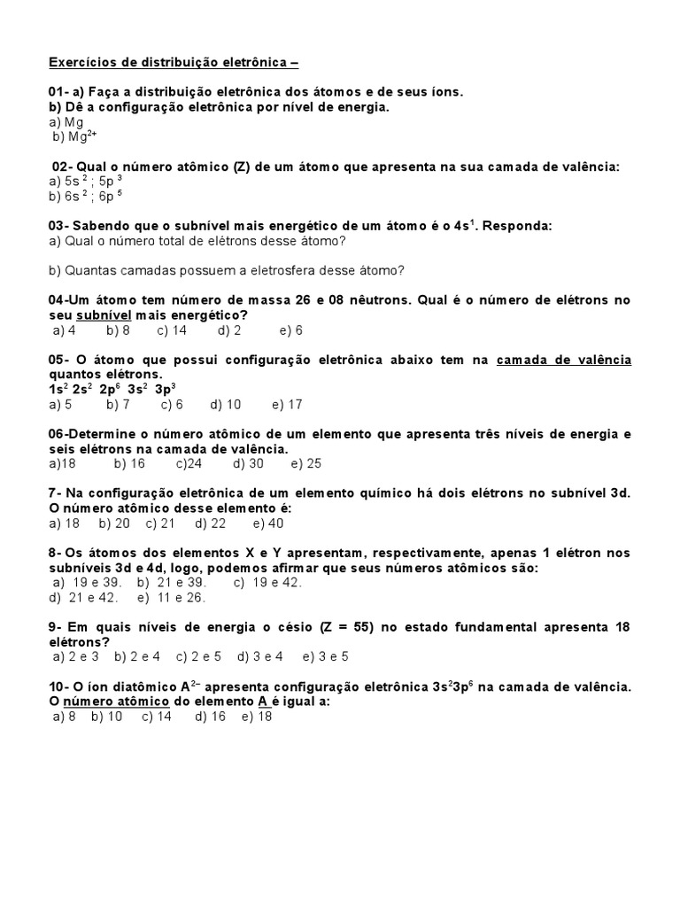 Exercícios de Distribuição Eletrônica | PDF