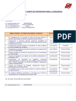 1ra. Sesión de Comite de Prevención para La Seguridad