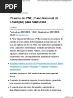 Resumo Do PNE (Plano Nacional de Educação) Para Concursos