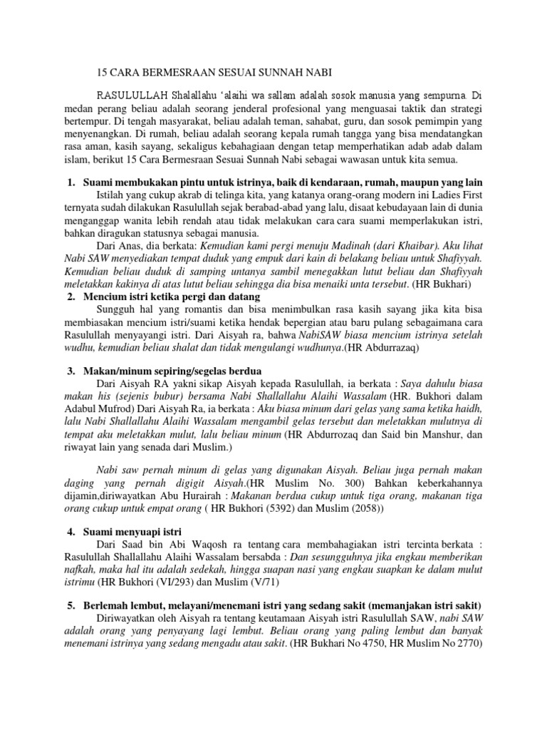 15 Cara Bermesraan Sesuai Sunnah Nabi Pdf