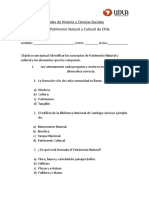 Prueba de Historia y Ciencias Sociales Tema: Patrimonio Natural y Cultural de Chile