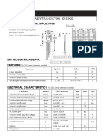 Power Transistor E13005: Switching Regulator Application