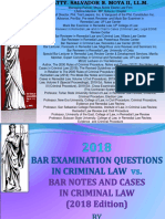 Criminal Law Bar 2018 With Suggested Answers