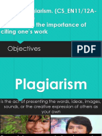 Define Plagiarism. (CS - EN11/12A-EAPP-Id-f12) - Appreciate The Importance of Citing One's Work