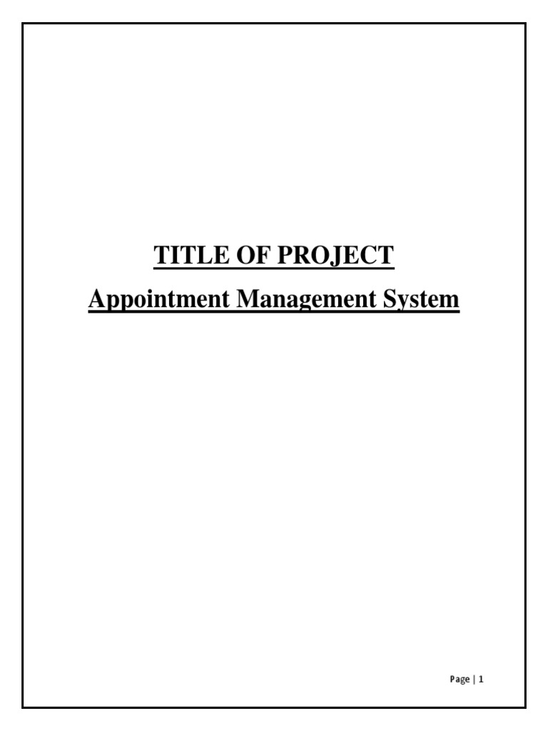 Appointment Management System Overview | PDF | Microsoft Sql Server ...