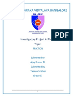 Class 12 CBSE Physics Investigatory Project On Friction