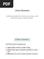 Finite Automata: A Finite Automaton Has A Finite Set of States With Which It Accepts or Rejects Strings