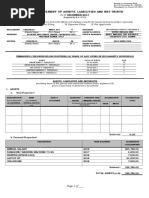 Sworn Statement of Assets, Liabilities and Net Worth